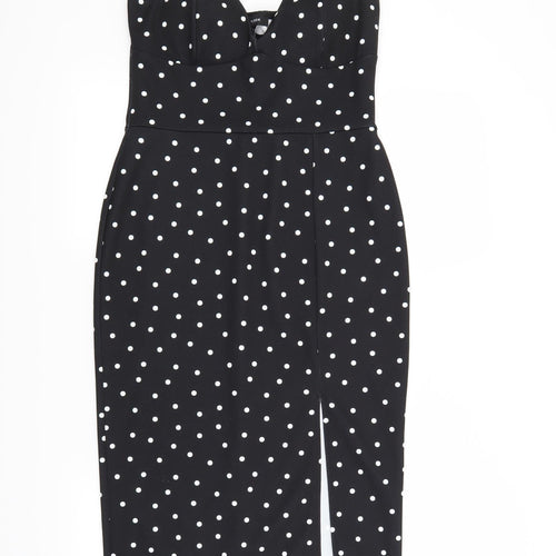 New Look Womens Black Polka Dot  Fit & Flare  Size 12