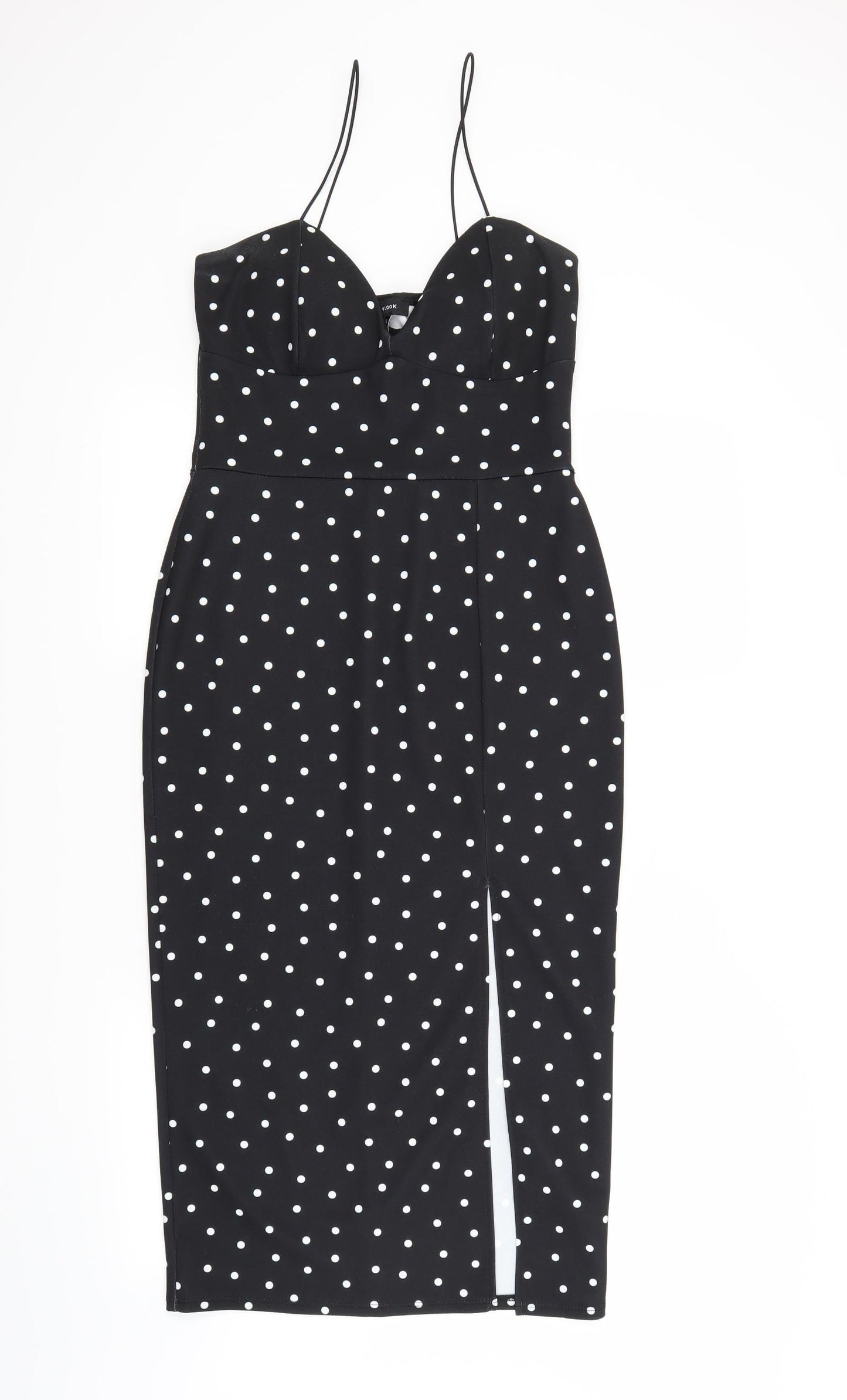New Look Womens Black Polka Dot  Fit & Flare  Size 12