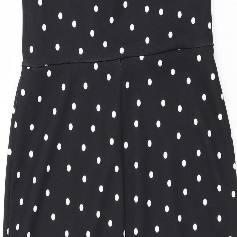 New Look Womens Black Polka Dot  Fit & Flare  Size 12