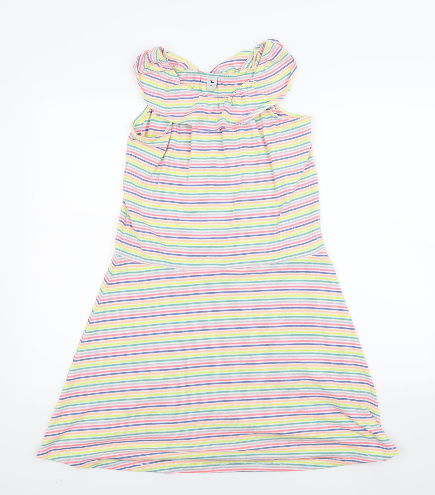 TU Girls Multicoloured Striped  A-Line  Size 12 Years