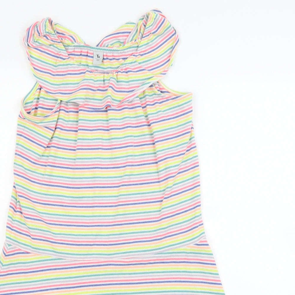 TU Girls Multicoloured Striped  A-Line  Size 12 Years