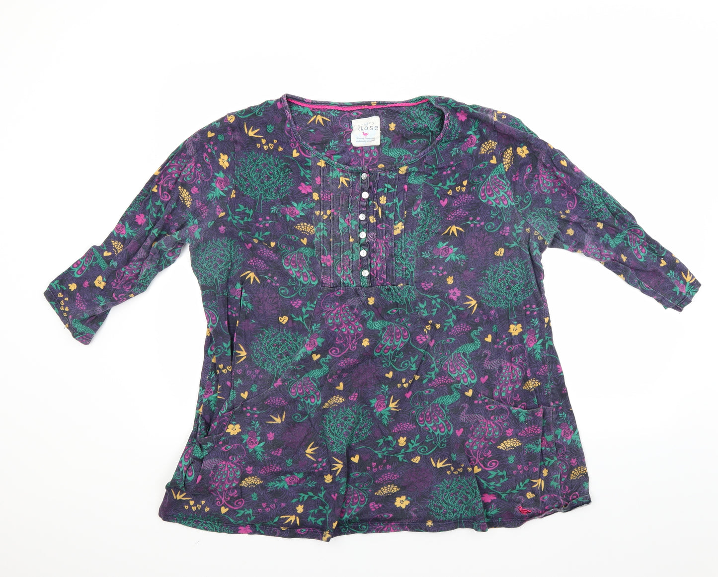 Country Rose Womens Multicoloured Floral  Basic T-Shirt Size L