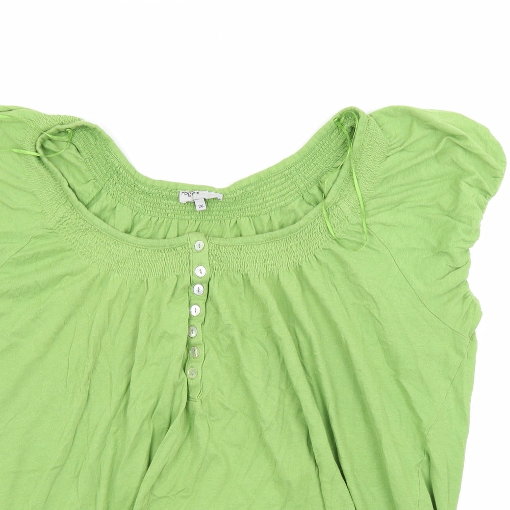 Rogers Womens Green   Basic T-Shirt Size 26