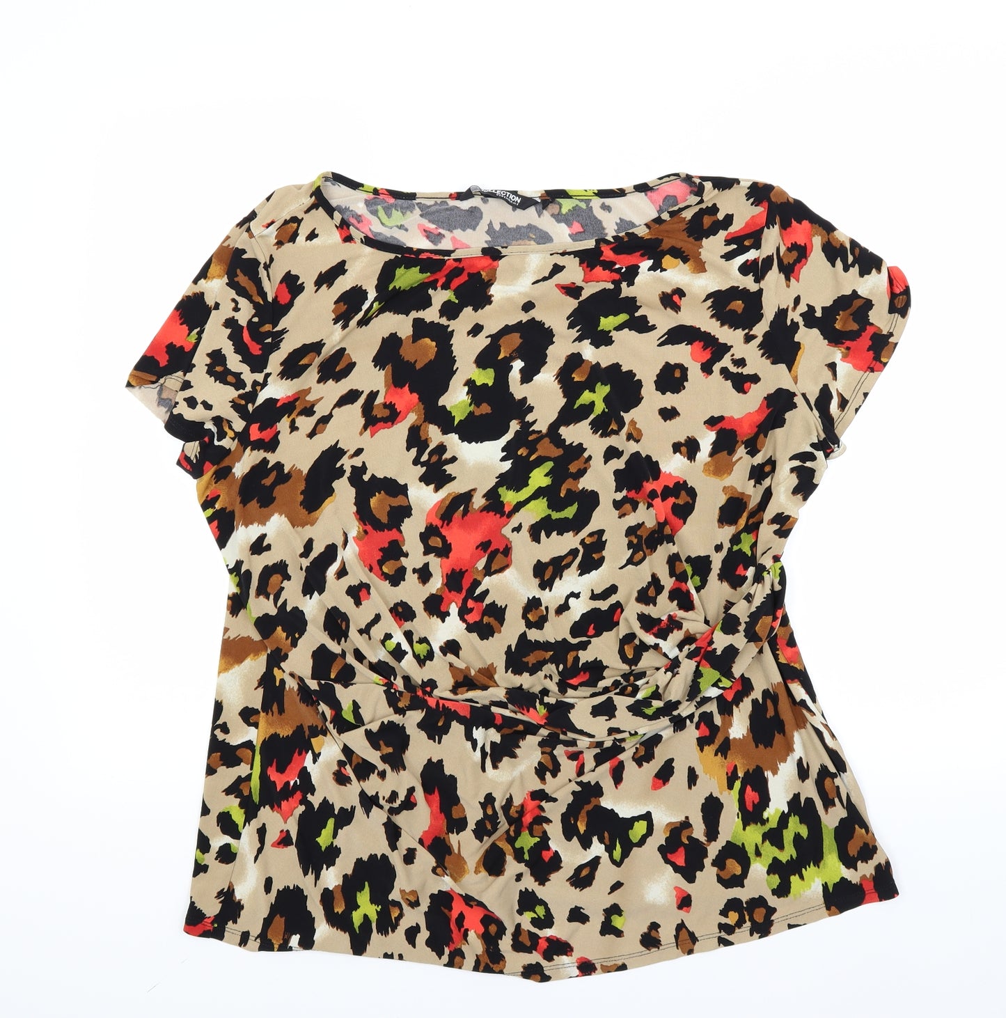 Debenhams Womens Brown Animal Print  Basic Blouse Size 22