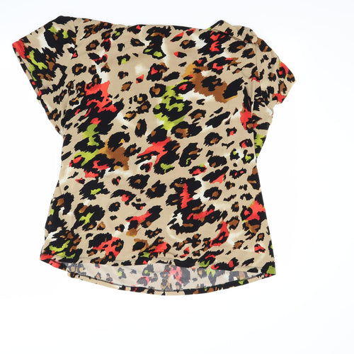 Debenhams Womens Brown Animal Print  Basic Blouse Size 22