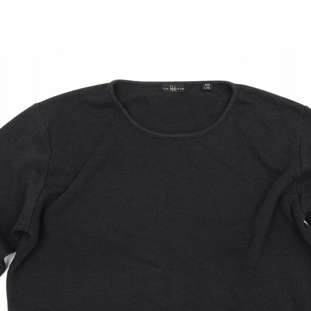 La reine Mens Black   Pullover Jumper Size L