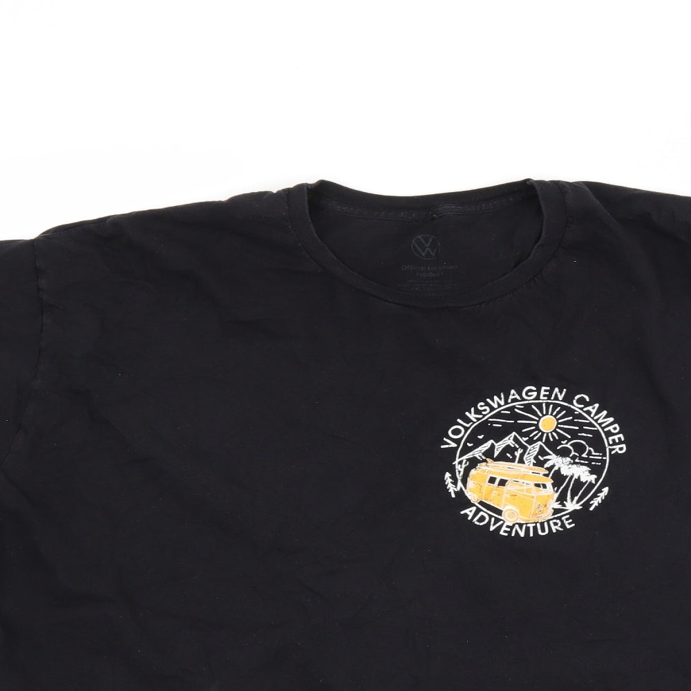 Vw Mens Black    T-Shirt Size 2XL  - VW camper