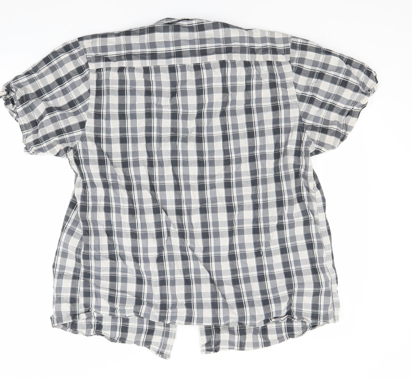 George Mens Grey Check   Button-Up Size XL
