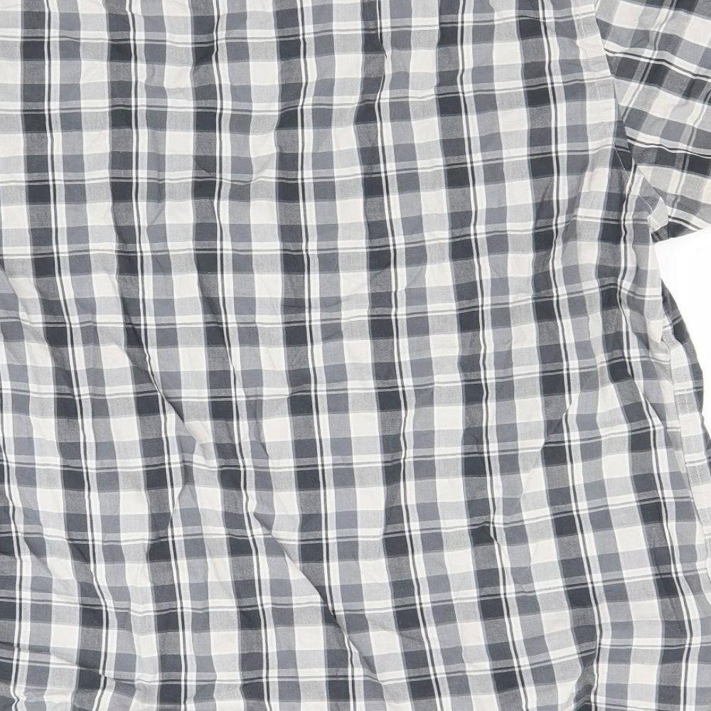 George Mens Grey Check   Button-Up Size XL