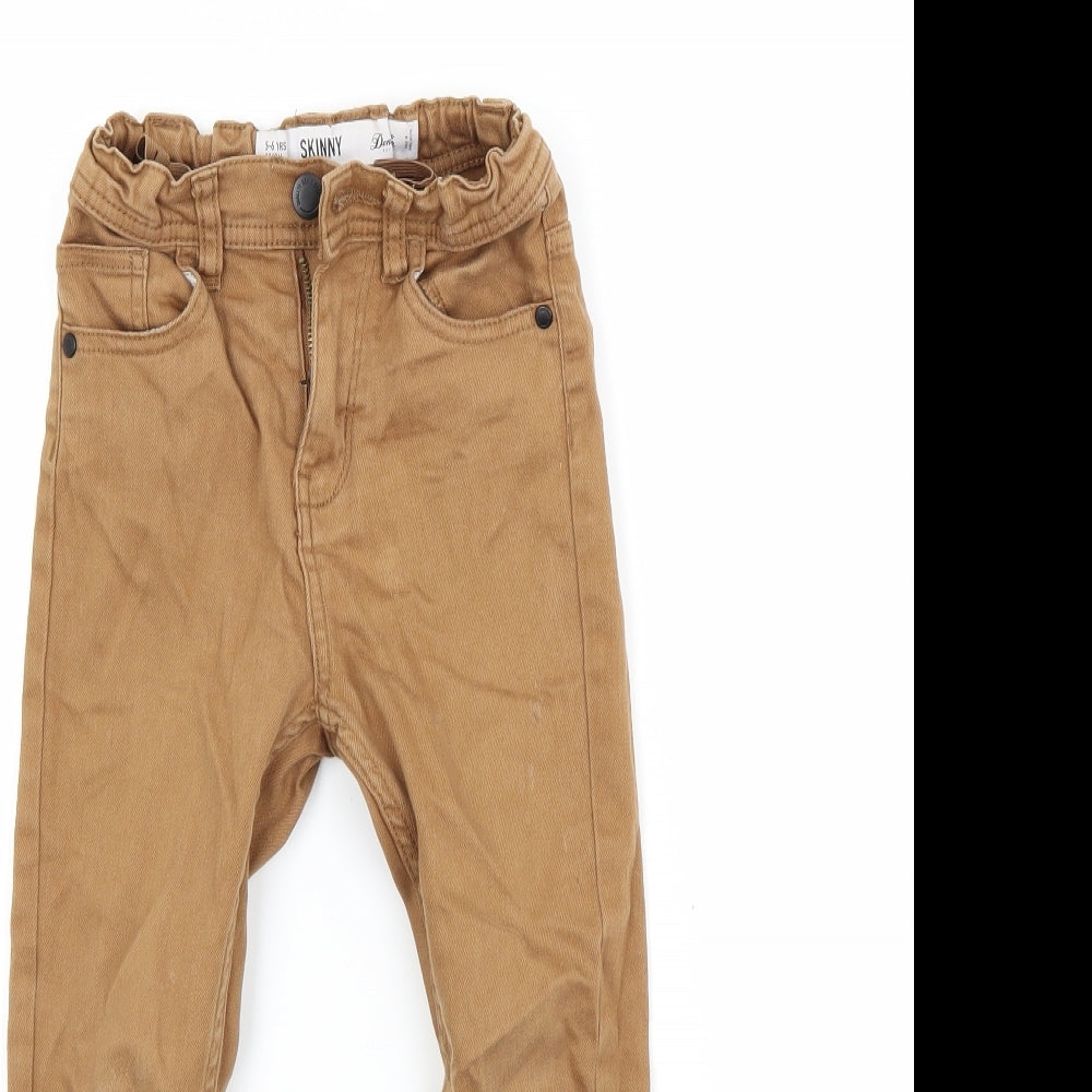 Primark Boys Brown  Denim Skinny Jeans Size 5-6 Years