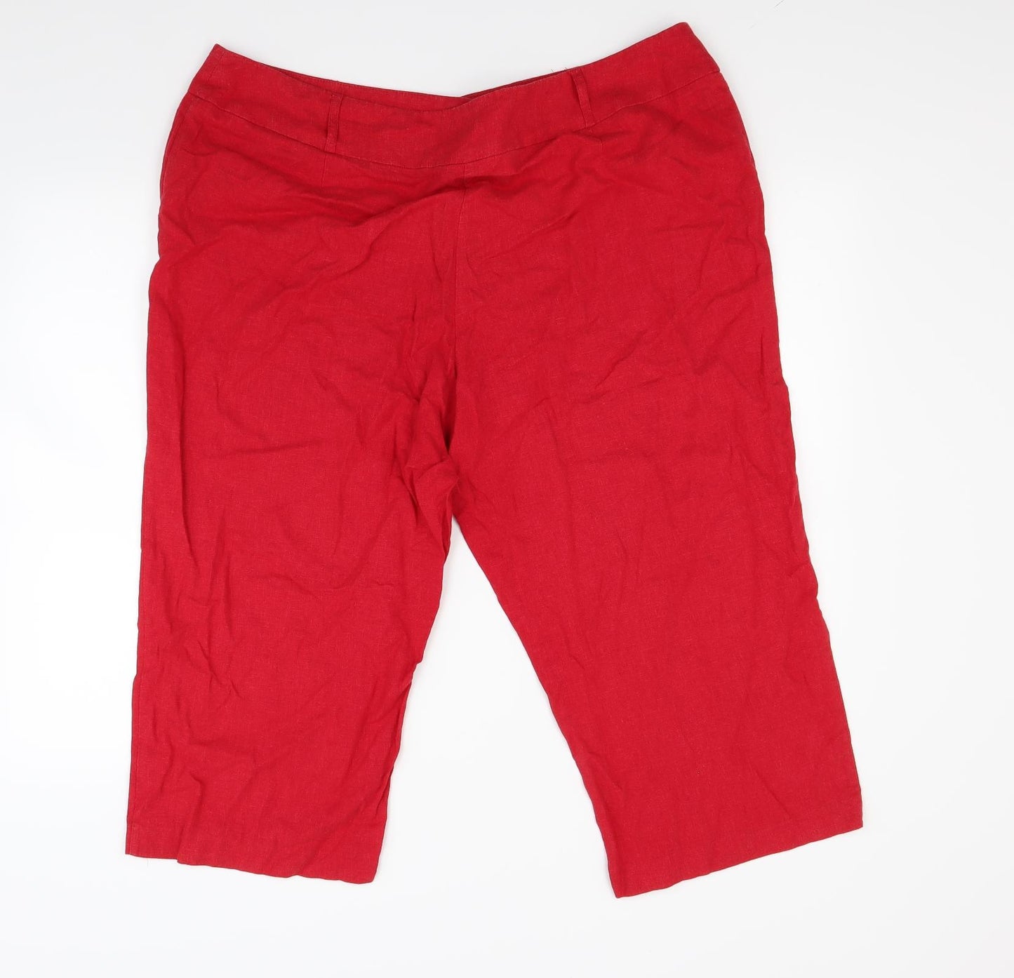 BHS Womens Red   Capri Trousers Size 20 L20 in
