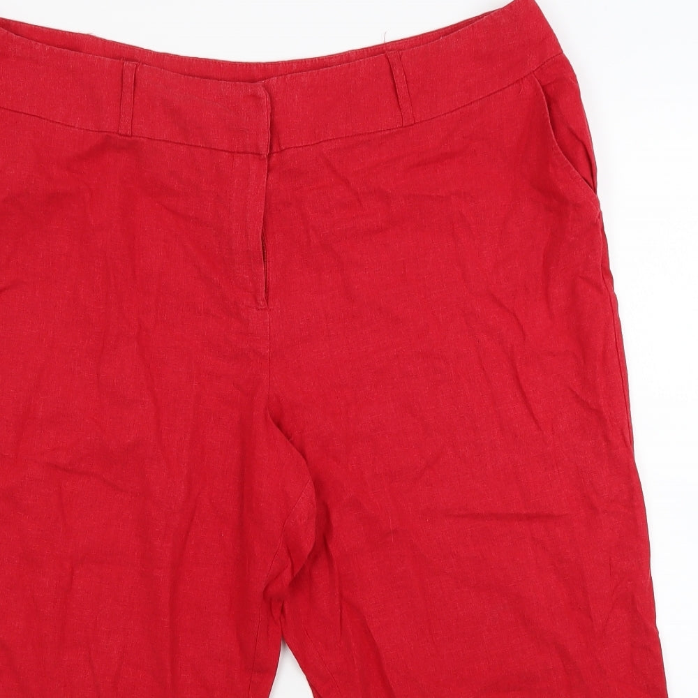 BHS Womens Red   Capri Trousers Size 20 L20 in