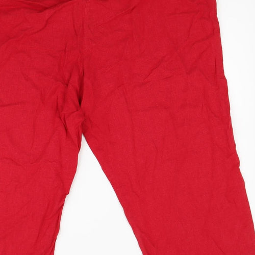 BHS Womens Red   Capri Trousers Size 20 L20 in