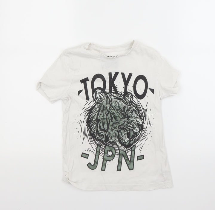 F&F Boys White Basic T-Shirt Size 5-6 Years - Japan