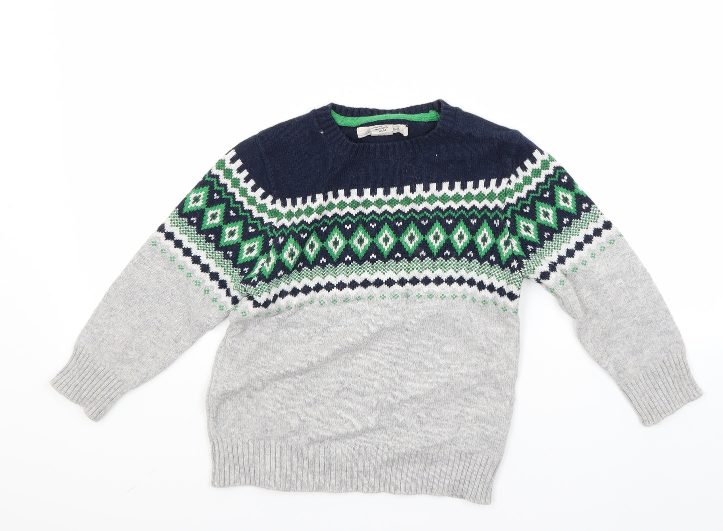 H&M Boys Grey   Pullover Jumper Size 4-5 Years