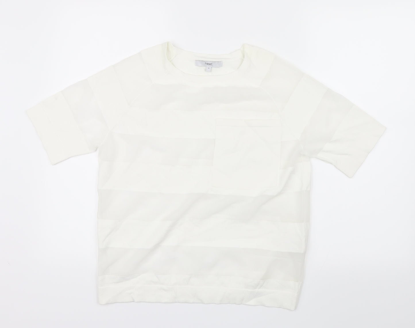 NEXT Womens White Striped  Basic Blouse Size 12
