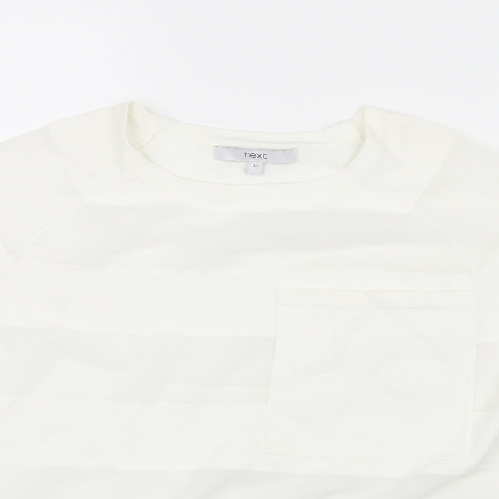 NEXT Womens White Striped  Basic Blouse Size 12