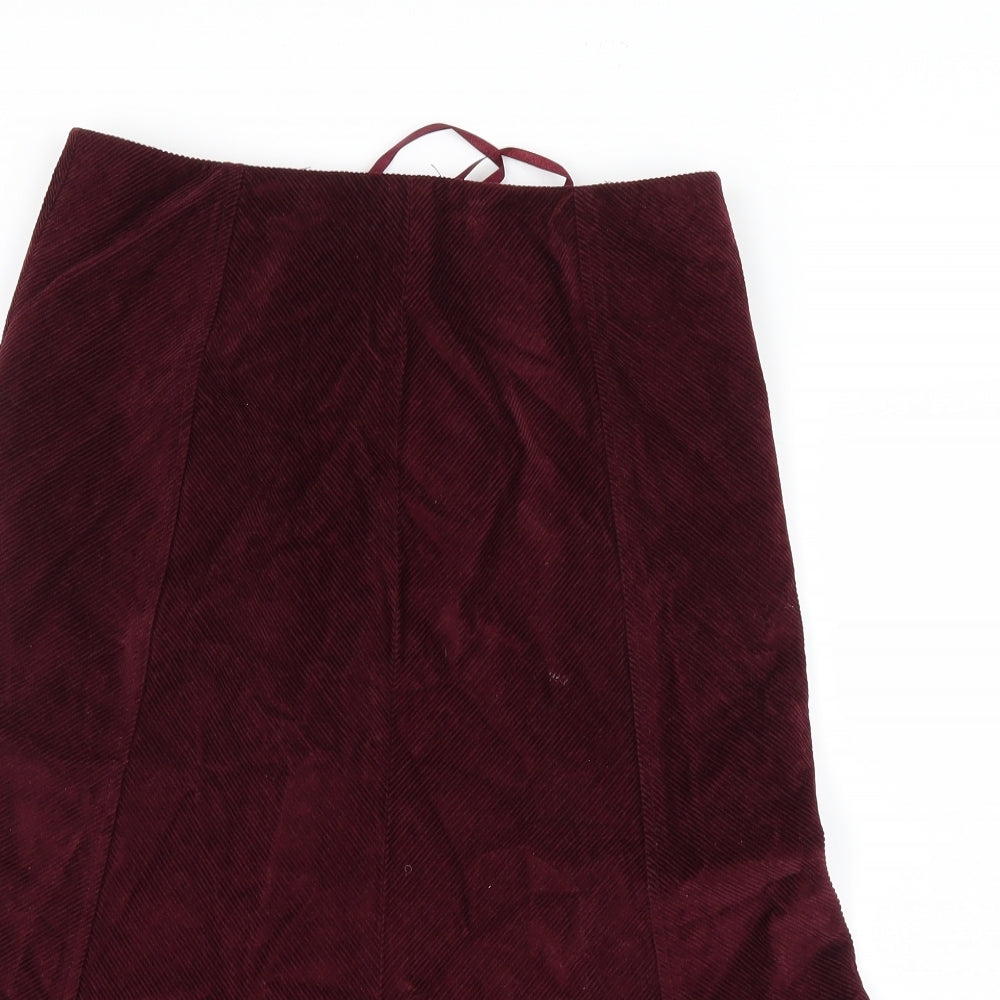 Marks and Spencer Womens Purple  Velvet A-Line Skirt Size 10