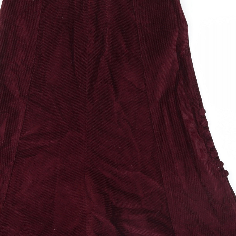 Marks and Spencer Womens Purple  Velvet A-Line Skirt Size 10