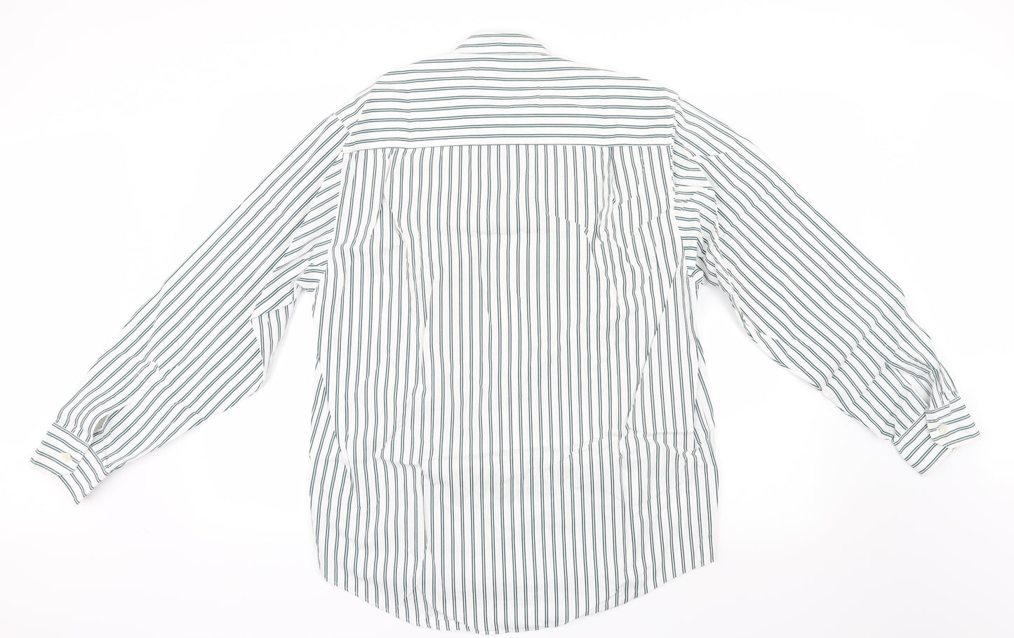 BHS Mens Green Striped   Button-Up Size S