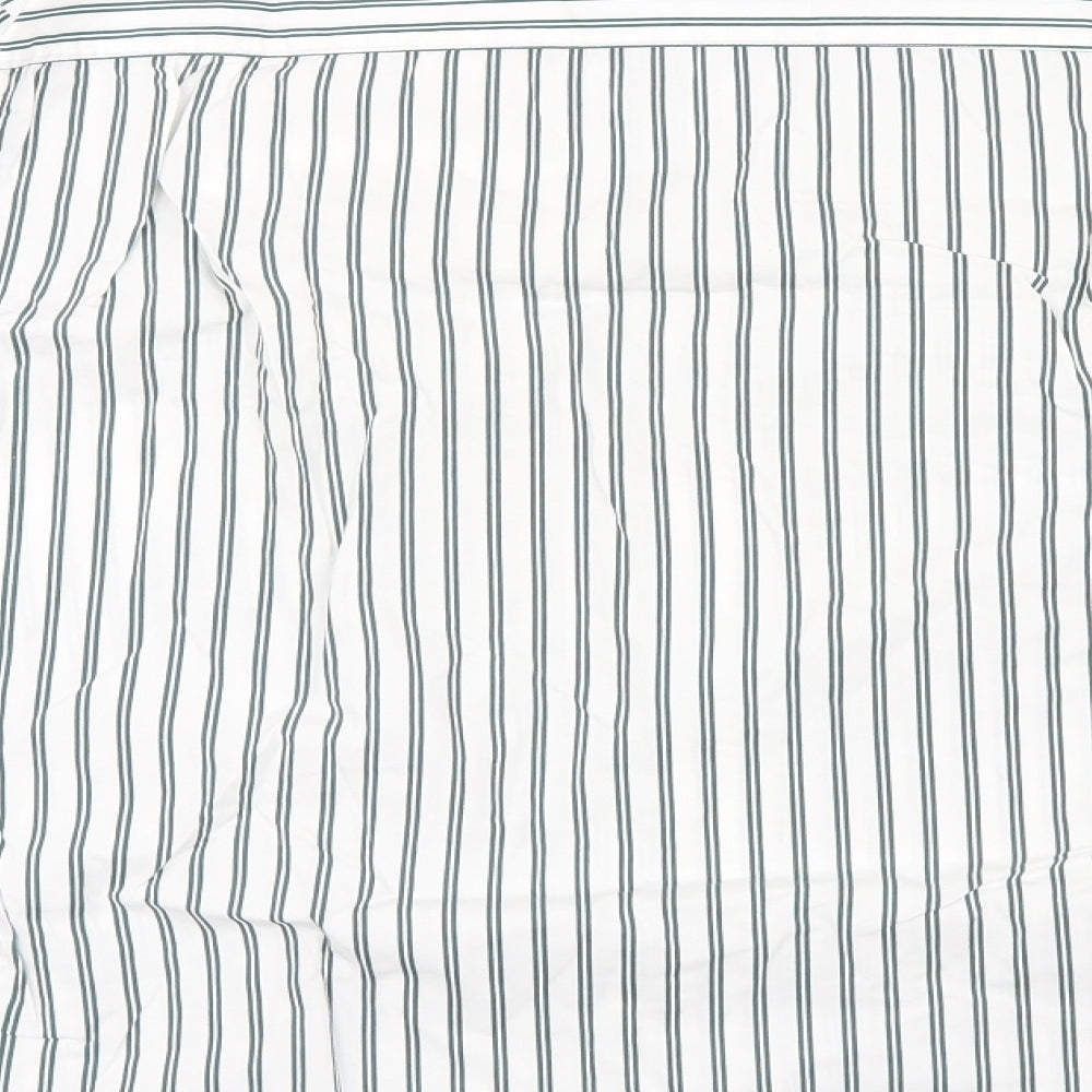 BHS Mens Green Striped   Button-Up Size S