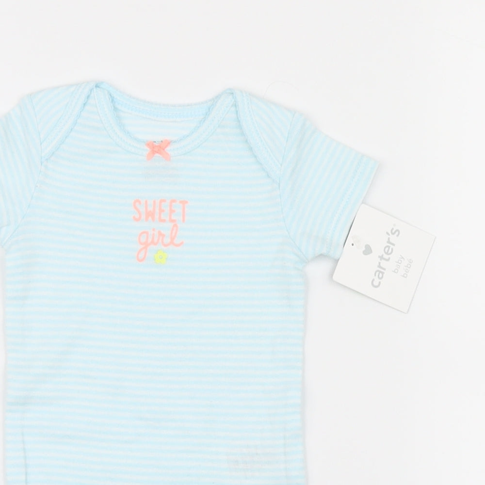 Carter's Girls Blue Striped  Babygrow One-Piece Size 3-6 Months
