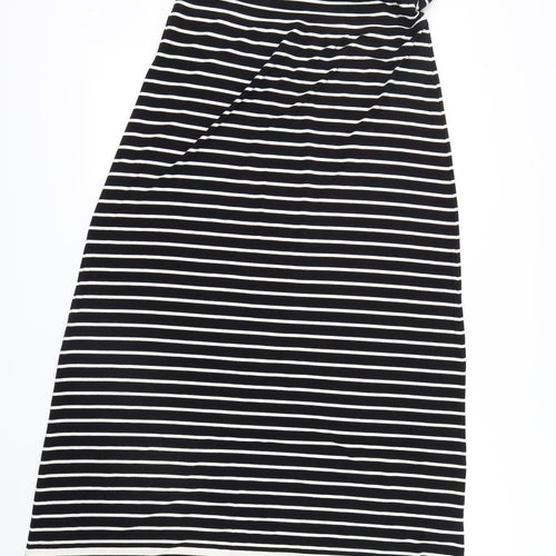Max Studio Womens Black Striped  T-Shirt Dress  Size L