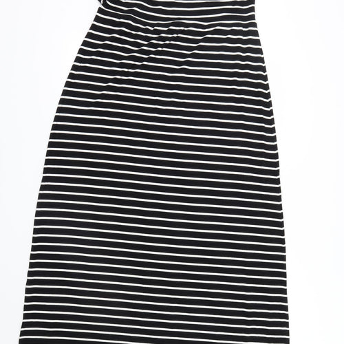 Max Studio Womens Black Striped  T-Shirt Dress  Size L