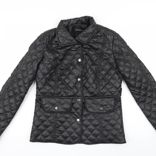 Dreams Womens Black Geometric  Jacket  Size 10