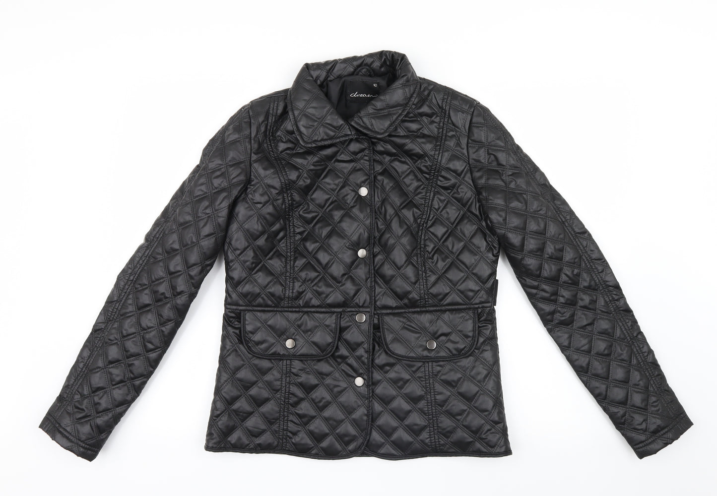 Dreams Womens Black Geometric  Jacket  Size 10