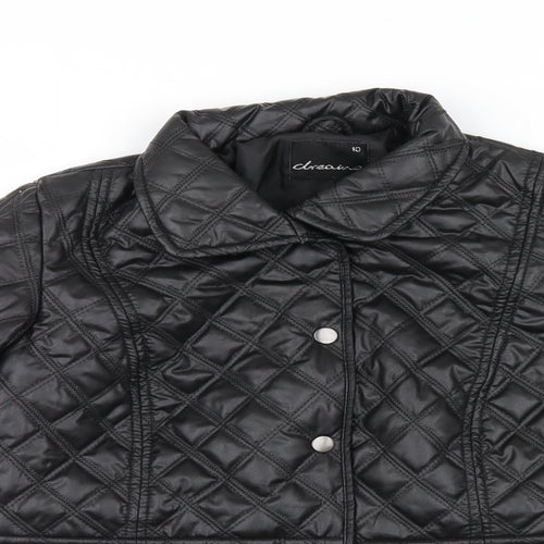 Dreams Womens Black Geometric  Jacket  Size 10
