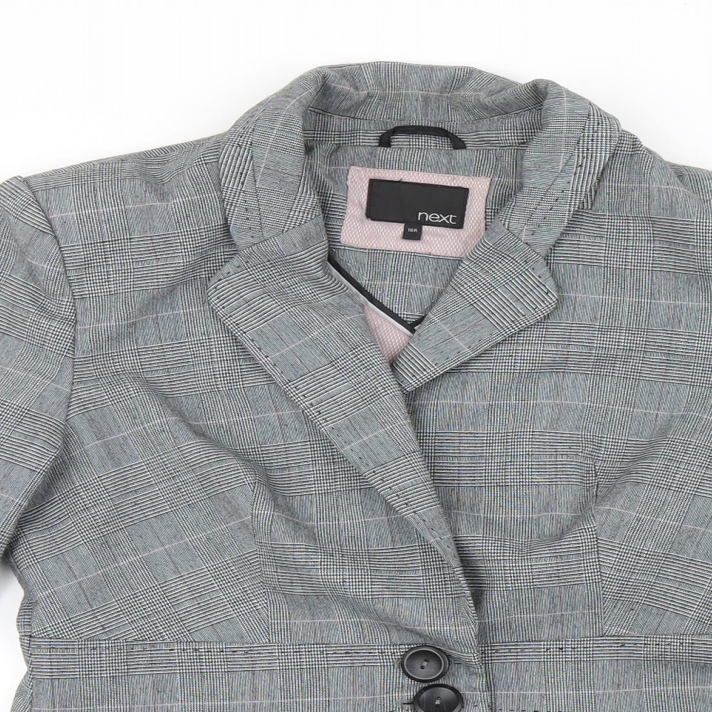 NEXT Womens Grey Check  Jacket Blazer Size 10