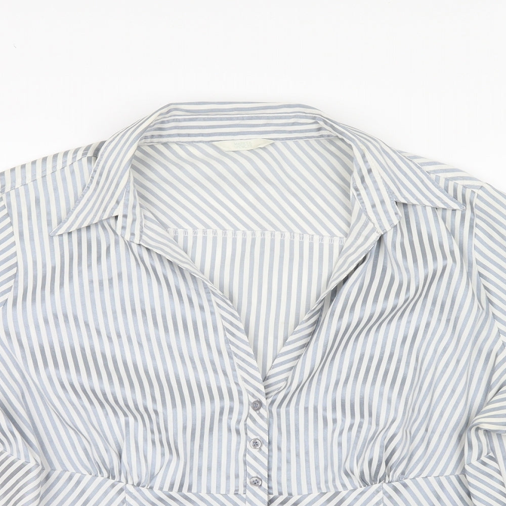 Marks and Spencer Womens Blue Striped  Basic Blouse Size 22