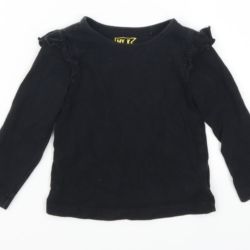 Mylene Klass Girls Black   Basic T-Shirt Size 12-18 Months