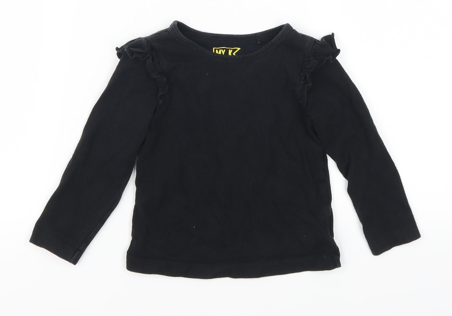 Mylene Klass Girls Black   Basic T-Shirt Size 12-18 Months