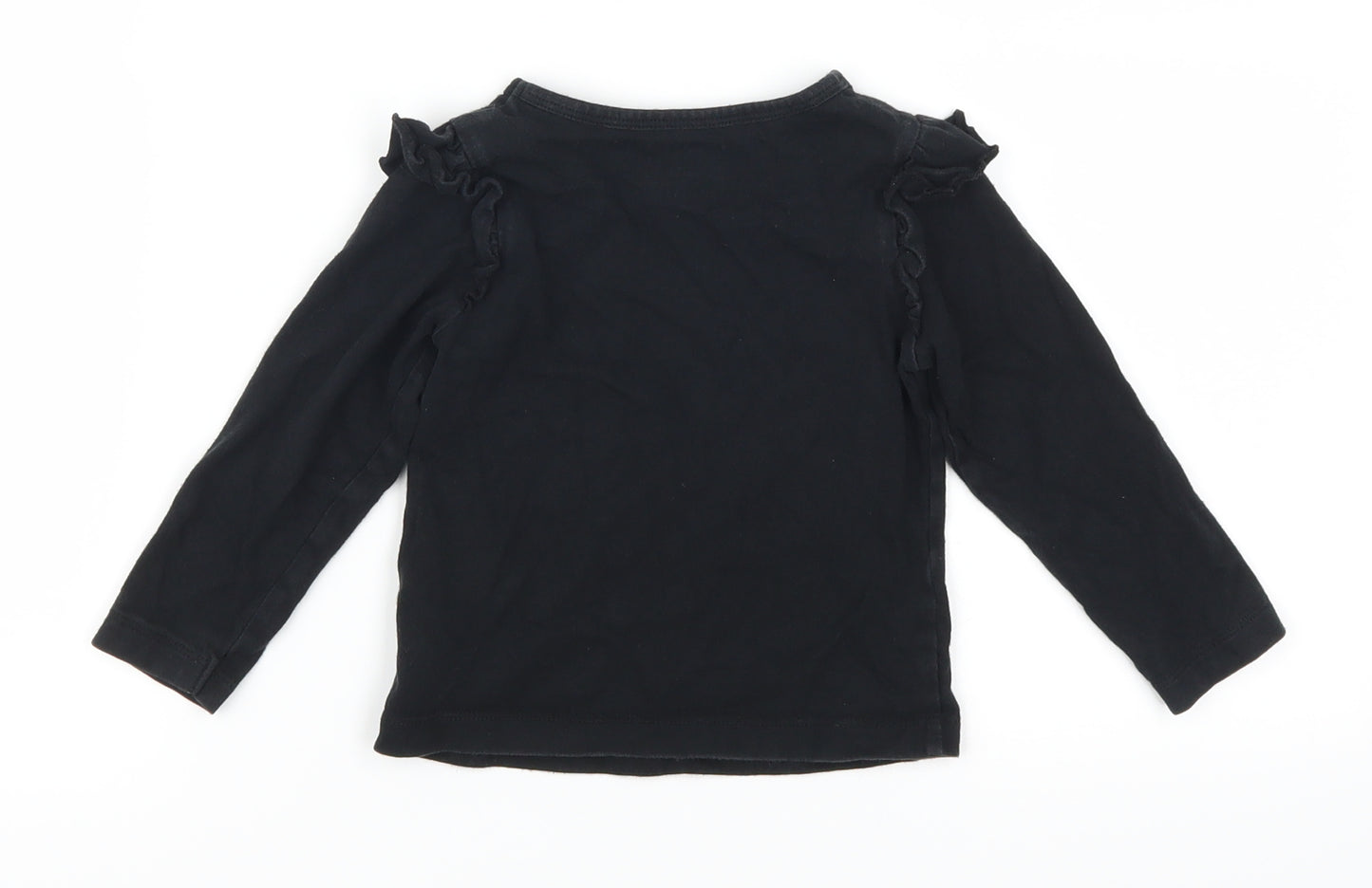 Mylene Klass Girls Black   Basic T-Shirt Size 12-18 Months