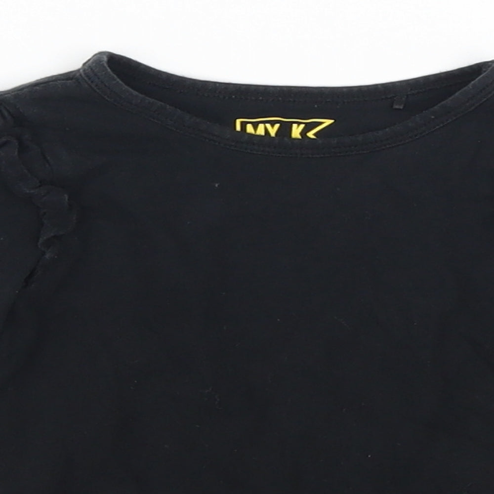 Mylene Klass Girls Black   Basic T-Shirt Size 12-18 Months