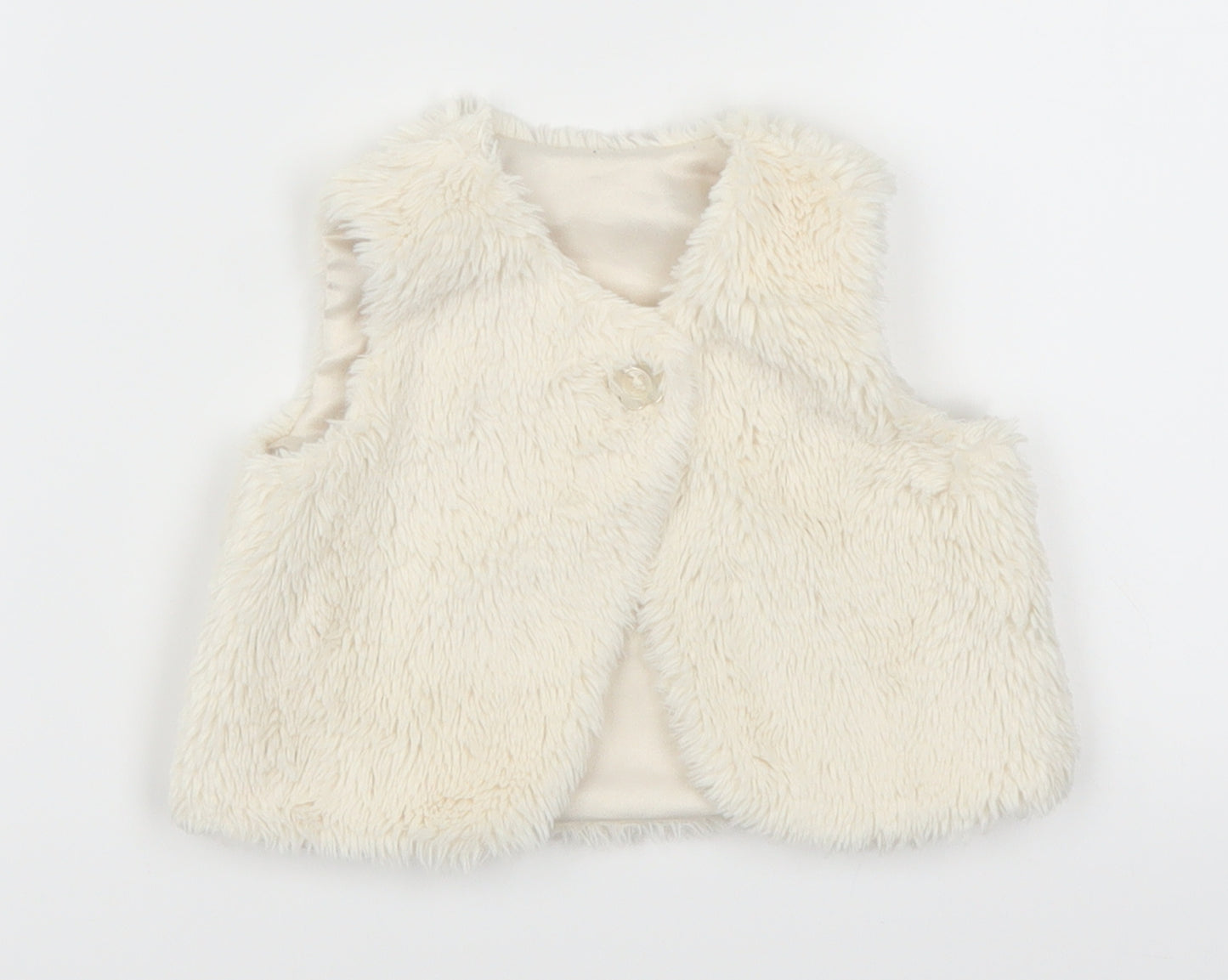 George Girls White   Gilet Jacket Size 3-6 Months
