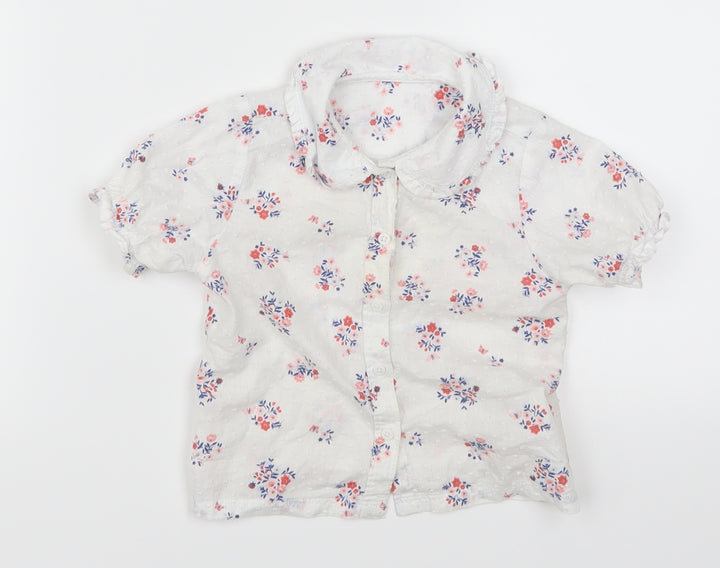 Nutmeg Girls White Floral Cami Pyjama Top Size 9-12 Months
