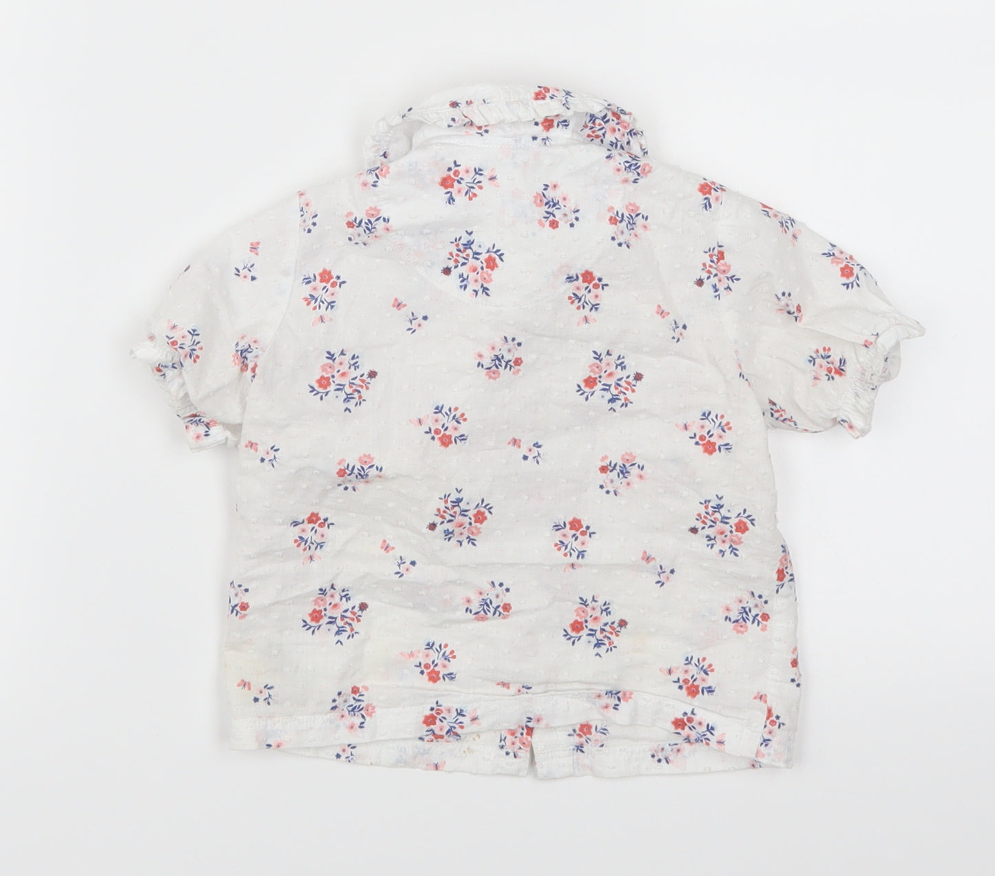 Nutmeg Girls White Floral  Cami Pyjama Top Size 9-12 Months