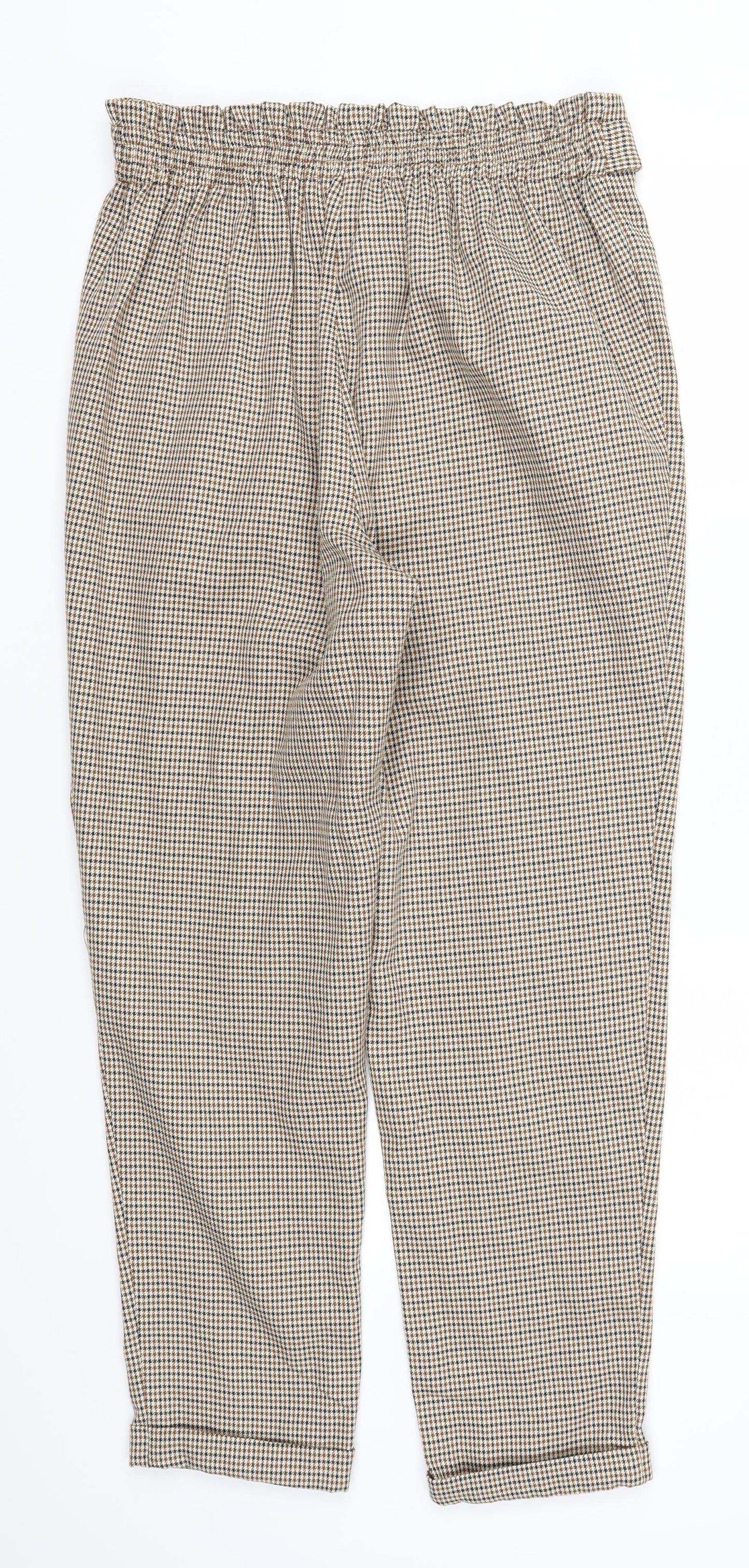 Primark Womens Beige Houndstooth  Sweatpants Trousers Size 12 L27 in