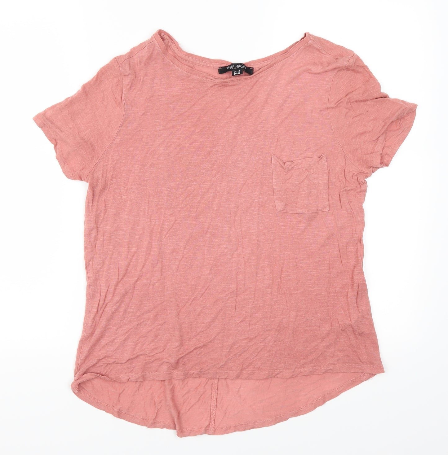 Select Womens Pink   Basic T-Shirt Size 12