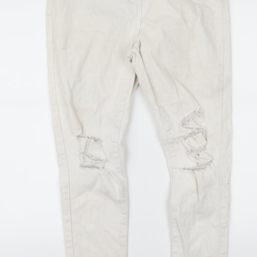 Parisian Womens White  Denim Straight Jeans Size 12 L26 in