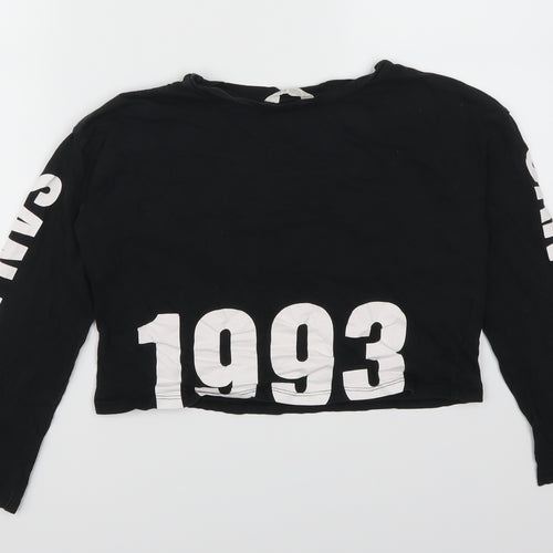 H&M Girls Black   Camisole T-Shirt Size 11-12 Years  - San Fran 1993