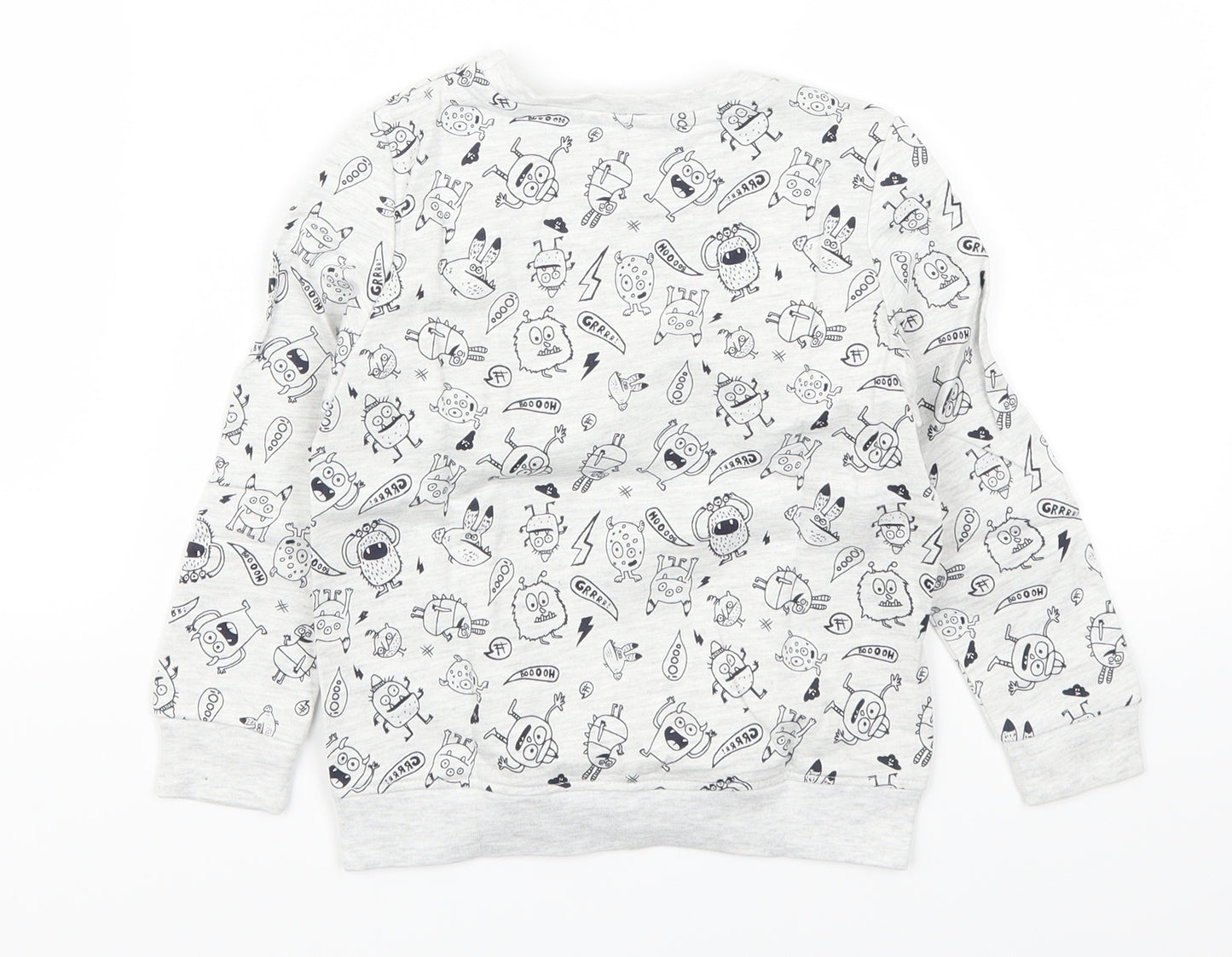 Lily & Dan Boys Grey   Pullover Sweatshirt Size 3-4 Years  - Monsters Aliens