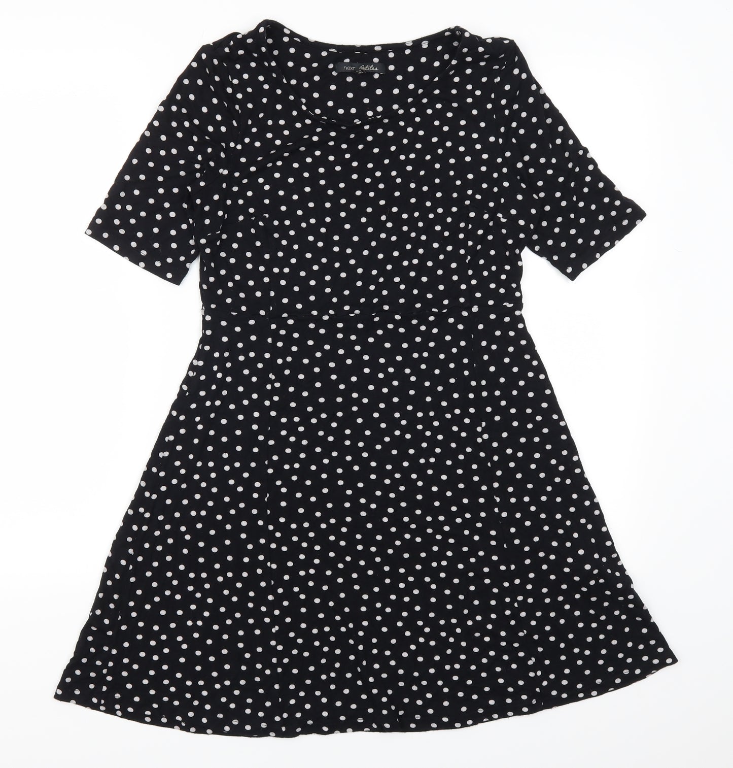 NEXT Womens Black Polka Dot  Skater Dress  Size 12