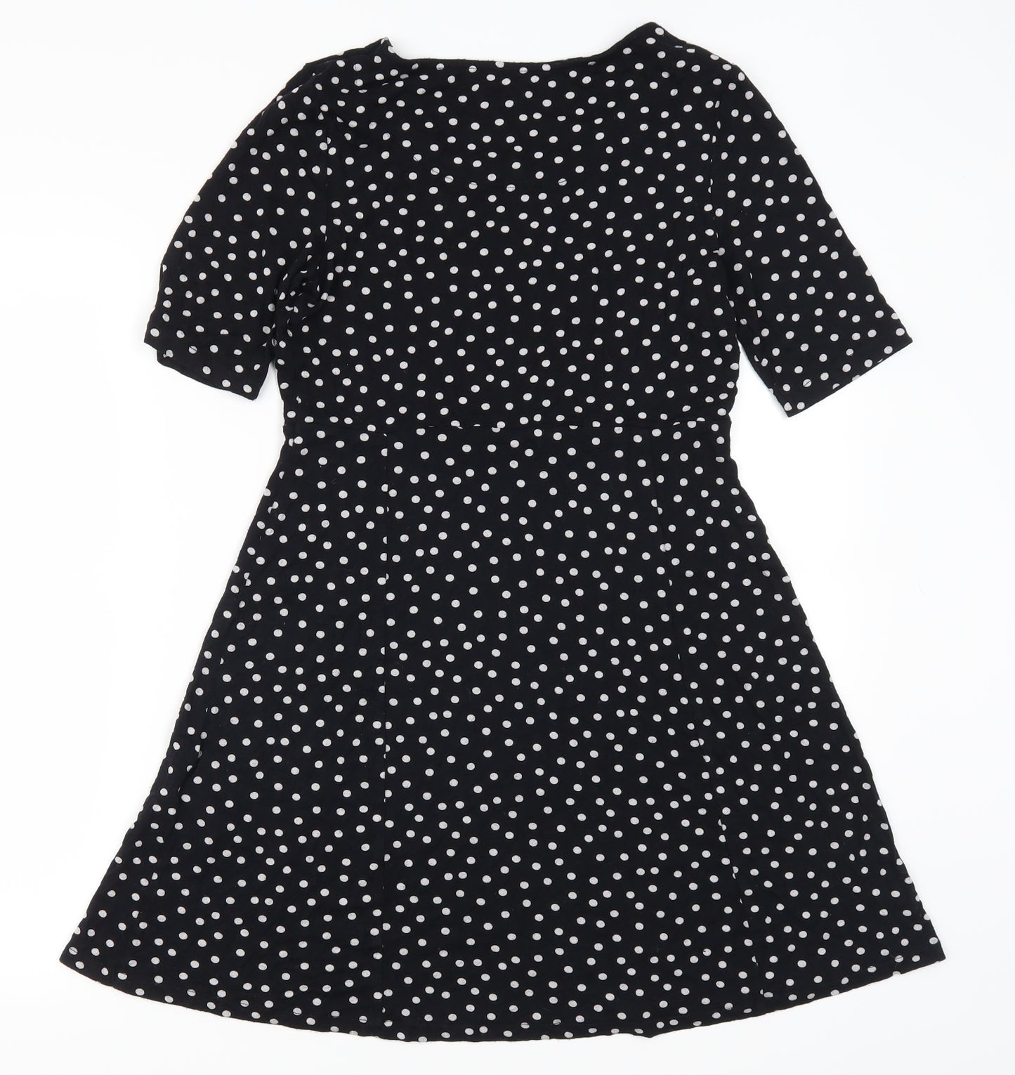 NEXT Womens Black Polka Dot  Skater Dress  Size 12
