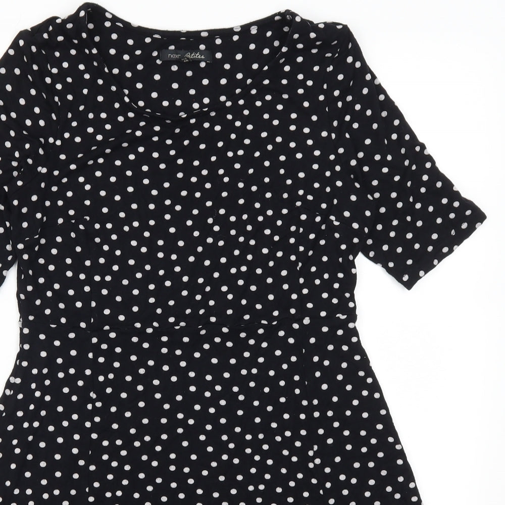 NEXT Womens Black Polka Dot  Skater Dress  Size 12