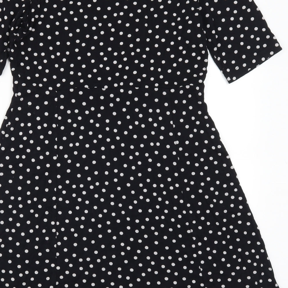 NEXT Womens Black Polka Dot  Skater Dress  Size 12