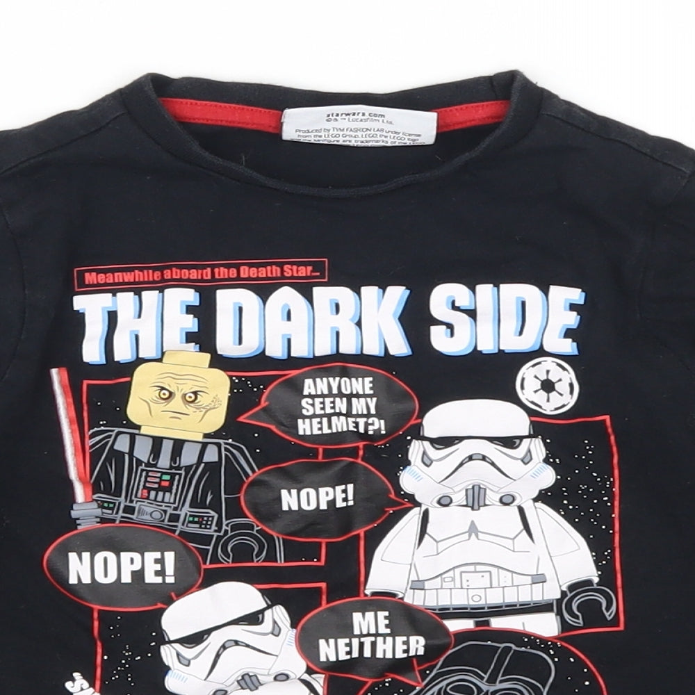 Tesco Boys Black   Basic T-Shirt Size 5-6 Years  - Star Wars The Dark Side